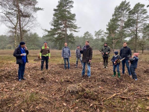 Lions beim Entkusseln der Riensheide